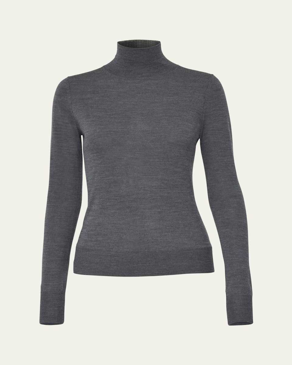 Turtleneck Wool-Silk Sweat